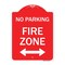 Signmission Fire Lane W/ Bidirectional Arrow, Red & White Aluminum Architectural Sign, 18" x 24", RW-1824-23990 A-DES-RW-1824-23990 - alternate 1